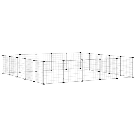 Cage Vidaxl animaux avec porte 20 panneaux 35x35 cm en acier noir