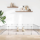 VidaXL cage pour animaux de compagnie avec porte 20 panneaux 35x35 cm acier noir