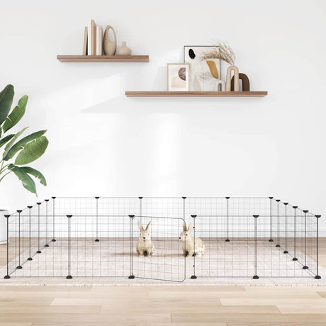 Cage Vidaxl animaux avec porte 20 panneaux 35x35 cm en acier noir