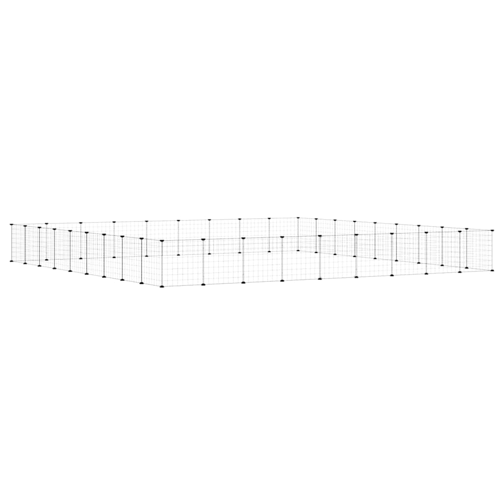 Vidaxl Petts Cage avec porte 36 panneaux 35x35 cm en acier noir
