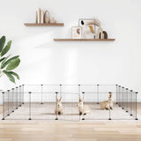VidaXL cage pour animaux de compagnie avec porte 20 panneaux 35x35 cm acier noir