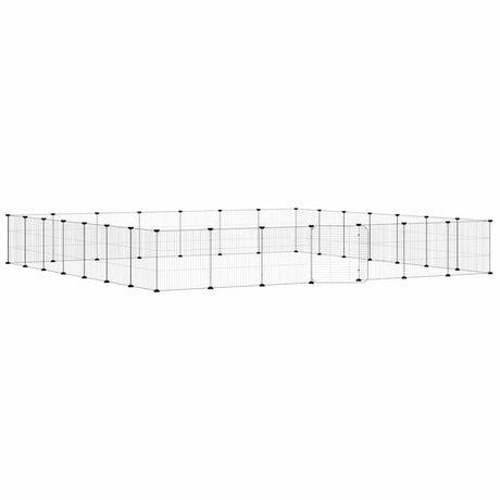 Vidaxl Petts Cage avec porte 28 panneaux 35x35 cm en acier noir