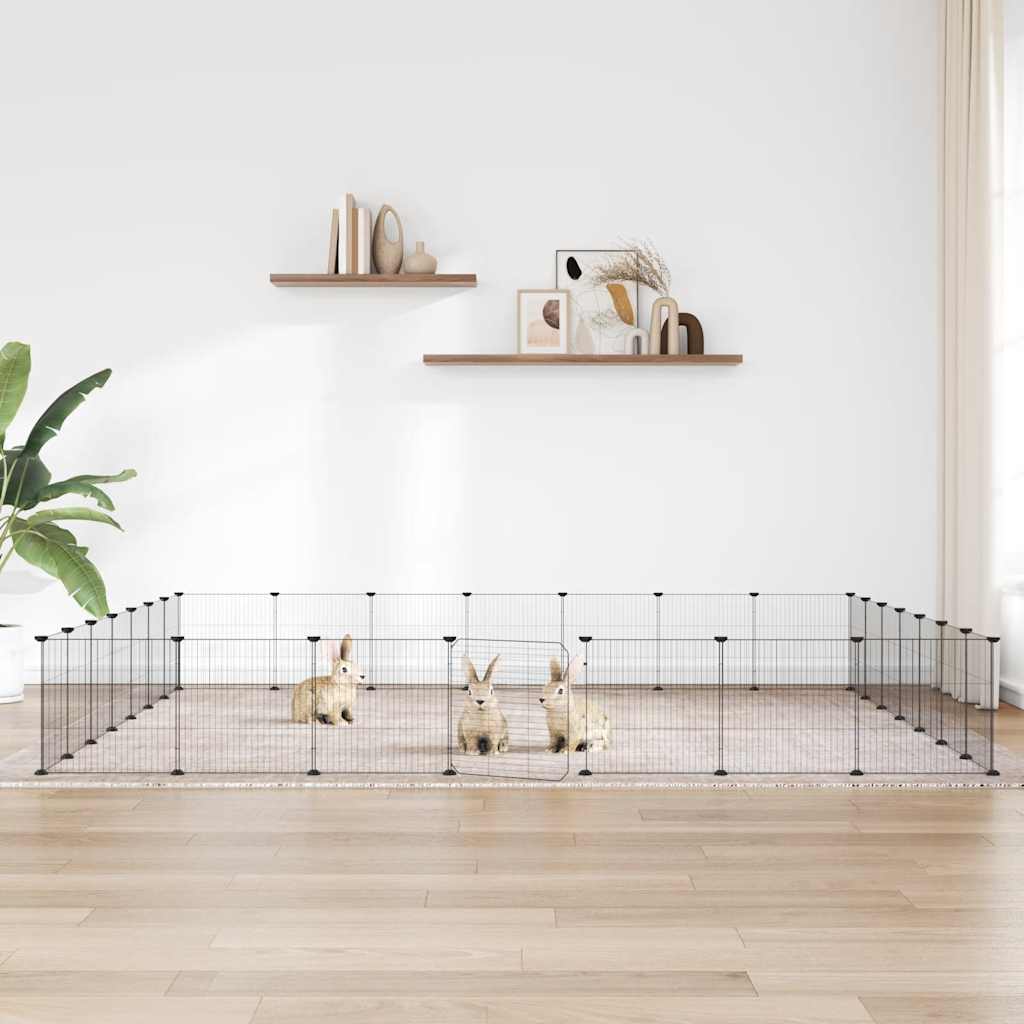 Vidaxxl cage pour animaux avec porte 28 panneaux 35x35 cm acier noir