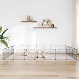 Vidaxxl cage pour animaux avec porte 28 panneaux 35x35 cm acier noir