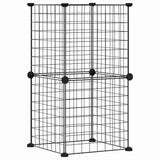 Vidaxl Pets Cage z 8 ploščami 35x35 cm jeklena črna