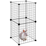 Cage Vidaxl pour animaux de compagnie avec 8 panneaux 35x35 cm en acier noir