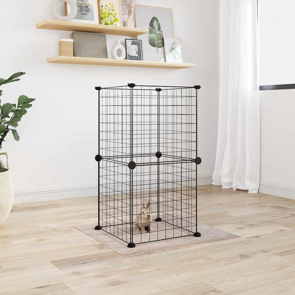 Vidaxl Pets Cage con 8 paneles 35x35 cm de acero negro