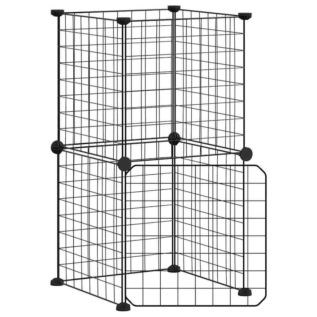 Vidaxl Pets Cage z vrati 8 plošč 35x35 cm jeklena črna