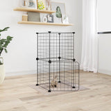 Vidaxl Petts Cage avec porte 8 panneaux 35x35 cm en acier noir