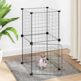 Vidaxl Petts Cage avec porte 8 panneaux 35x35 cm en acier noir