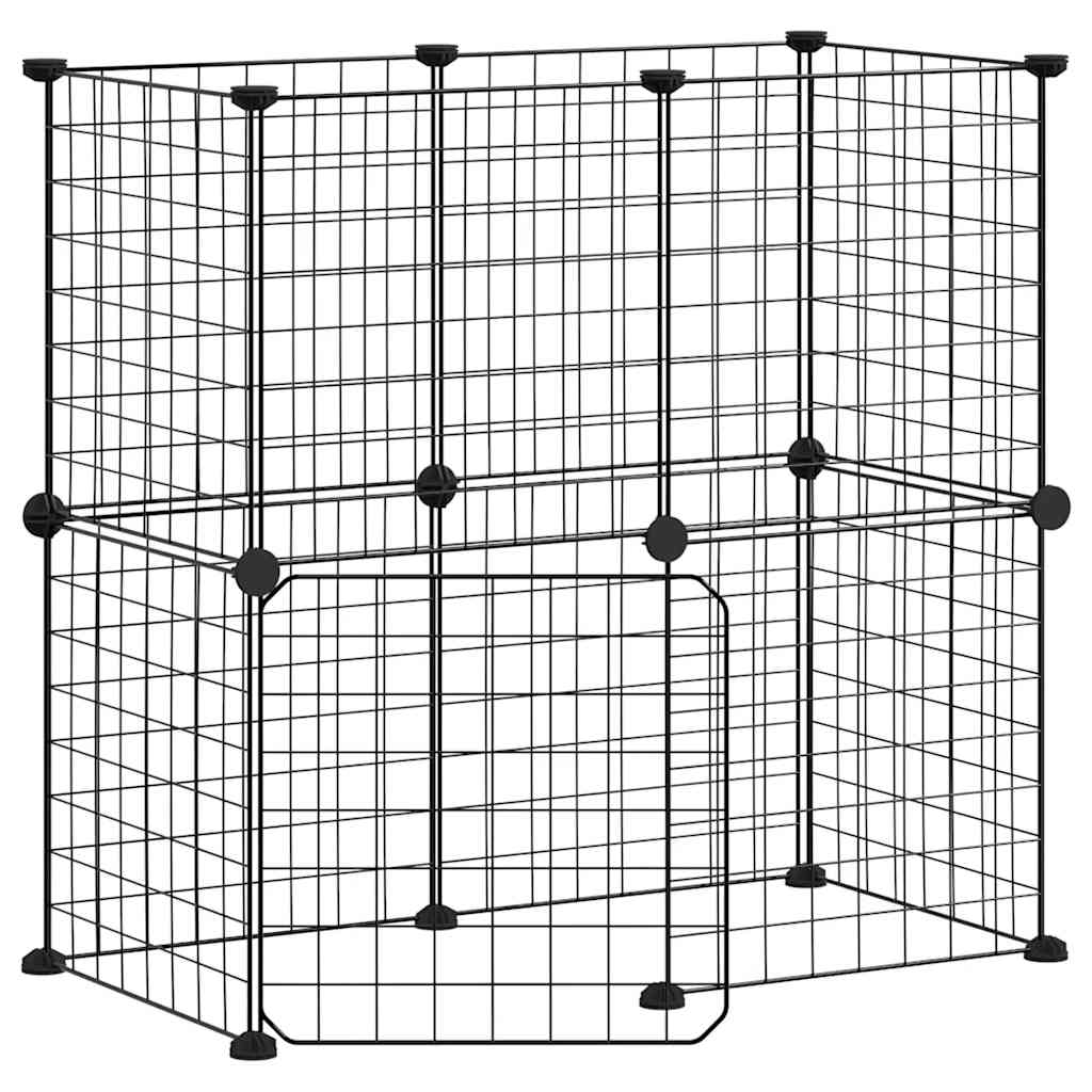 Vidaxl Pets Cage con puerta 12 paneles 35x35 cm de acero negro