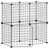 Vidaxl Petts Cage avec porte 12 panneaux 35x35 cm en acier noir