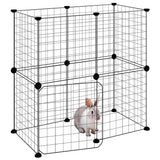 Vidaxl Petts Cage avec porte 12 panneaux 35x35 cm en acier noir