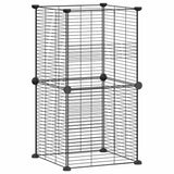 Vidaxl Pets Cage z 8 ploščami 35x35 cm jeklena črna