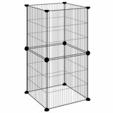 Cage Vidaxl pour animaux de compagnie avec 8 panneaux 35x35 cm en acier noir