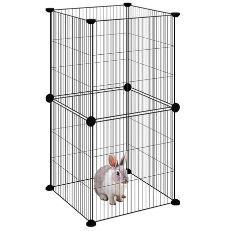 Cage Vidaxl pour animaux de compagnie avec 8 panneaux 35x35 cm en acier noir