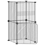 Vidaxl Petts Cage avec porte 8 panneaux 35x35 cm en acier noir