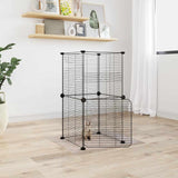 Vidaxl Petts Cage avec porte 8 panneaux 35x35 cm en acier noir