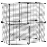 Vidaxl Pets Cage con puerta 12 paneles 35x35 cm de acero negro