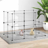 VidaXL cage pour animaux de compagnie avec porte 20 panneaux 35x35 cm acier noir