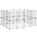 Vidaxxl cage pour animaux avec porte 28 panneaux 35x35 cm acier noir