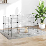 Vidaxxl cage pour animaux avec porte 28 panneaux 35x35 cm acier noir