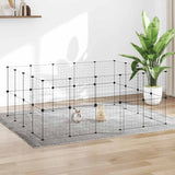 Vidaxxl cage pour animaux avec porte 36 panneaux 35x35 cm acier noir