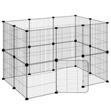 VidaXL cage pour animaux de compagnie avec porte 20 panneaux 35x35 cm acier noir
