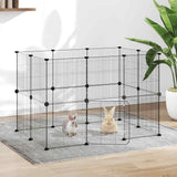 VidaXL cage pour animaux de compagnie avec porte 20 panneaux 35x35 cm acier noir