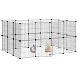 Vidaxxl cage pour animaux avec porte 28 panneaux 35x35 cm acier noir