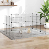 Vidaxxl cage pour animaux avec porte 28 panneaux 35x35 cm acier noir