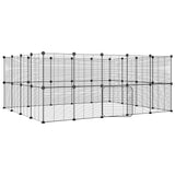 Vidaxl Petts Cage avec porte 36 panneaux 35x35 cm en acier noir