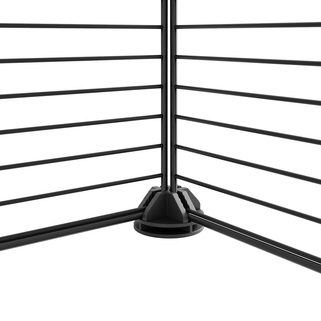 Vidaxl Petts Cage avec porte 36 panneaux 35x35 cm en acier noir