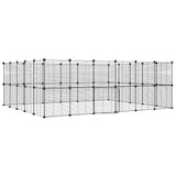 Vidaxl Pets Cage with Door 44 Panels 35x35 cm stål svart