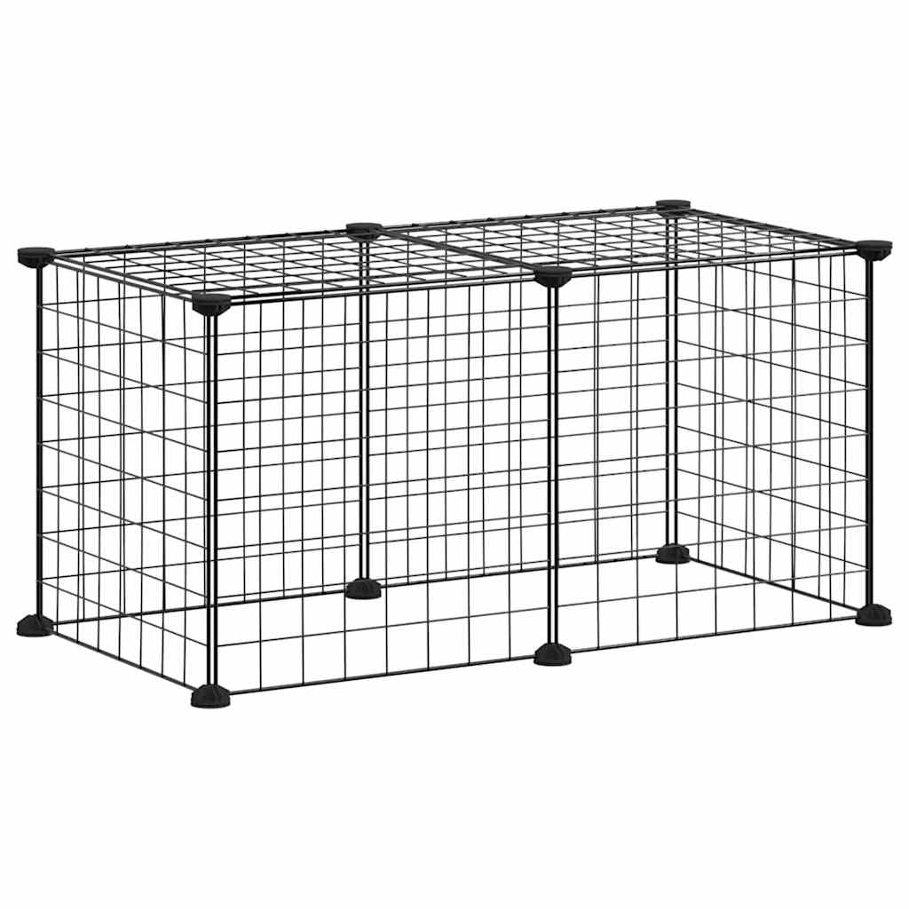 Cage Vidaxl pour animaux de compagnie avec 8 panneaux 35x35 cm en acier noir