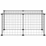 Cage Vidaxl pour animaux de compagnie avec 8 panneaux 35x35 cm en acier noir