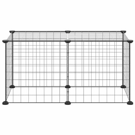 Cage Vidaxl pour animaux de compagnie avec 8 panneaux 35x35 cm en acier noir