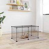 Vidaxl Pets Cage with 8 panels 35x35 cm steel black