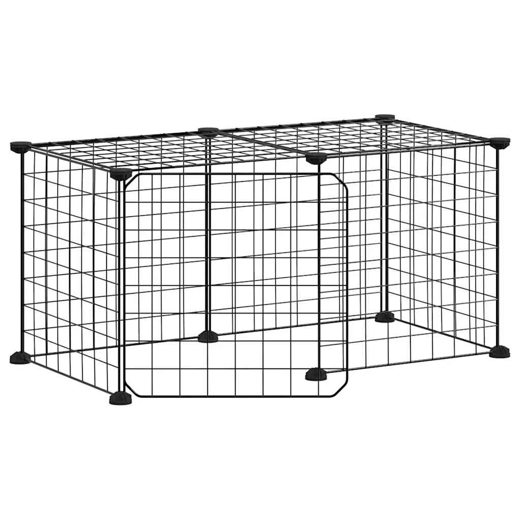 Vidaxl Pets Cage With Door 8 Panels 35x35 Cm Steel Black