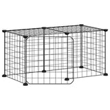 Vidaxl Petts Cage avec porte 8 panneaux 35x35 cm en acier noir