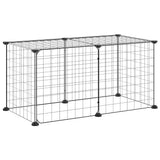 Vidaxl Petts Cage avec porte 8 panneaux 35x35 cm en acier noir