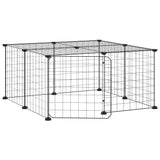 Vidaxl Petts Cage avec porte 12 panneaux 35x35 cm en acier noir