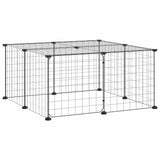 Vidaxl Petts Cage avec porte 12 panneaux 35x35 cm en acier noir