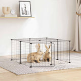Vidaxl Petts Cage avec porte 12 panneaux 35x35 cm en acier noir