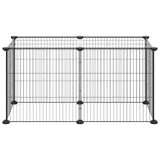 Cage Vidaxl pour animaux de compagnie avec 8 panneaux 35x35 cm en acier noir