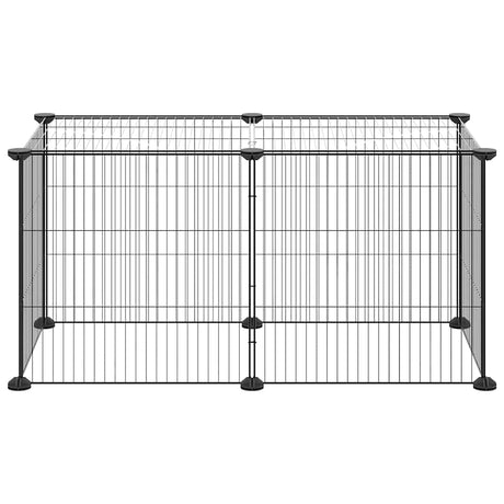 Cage Vidaxl pour animaux de compagnie avec 8 panneaux 35x35 cm en acier noir