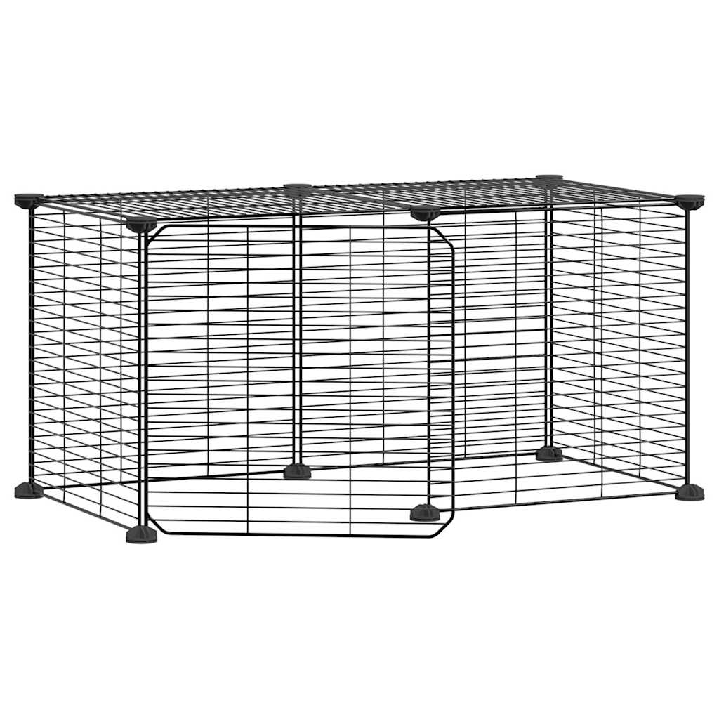 Vidaxl Petts Cage avec porte 8 panneaux 35x35 cm en acier noir