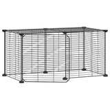 Vidaxl Petts Cage avec porte 8 panneaux 35x35 cm en acier noir