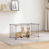 Vidaxl Petts Cage avec porte 8 panneaux 35x35 cm en acier noir