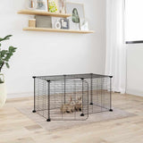 Vidaxl Pets Cage With Door 8 Panels 35x35 Cm Steel Black